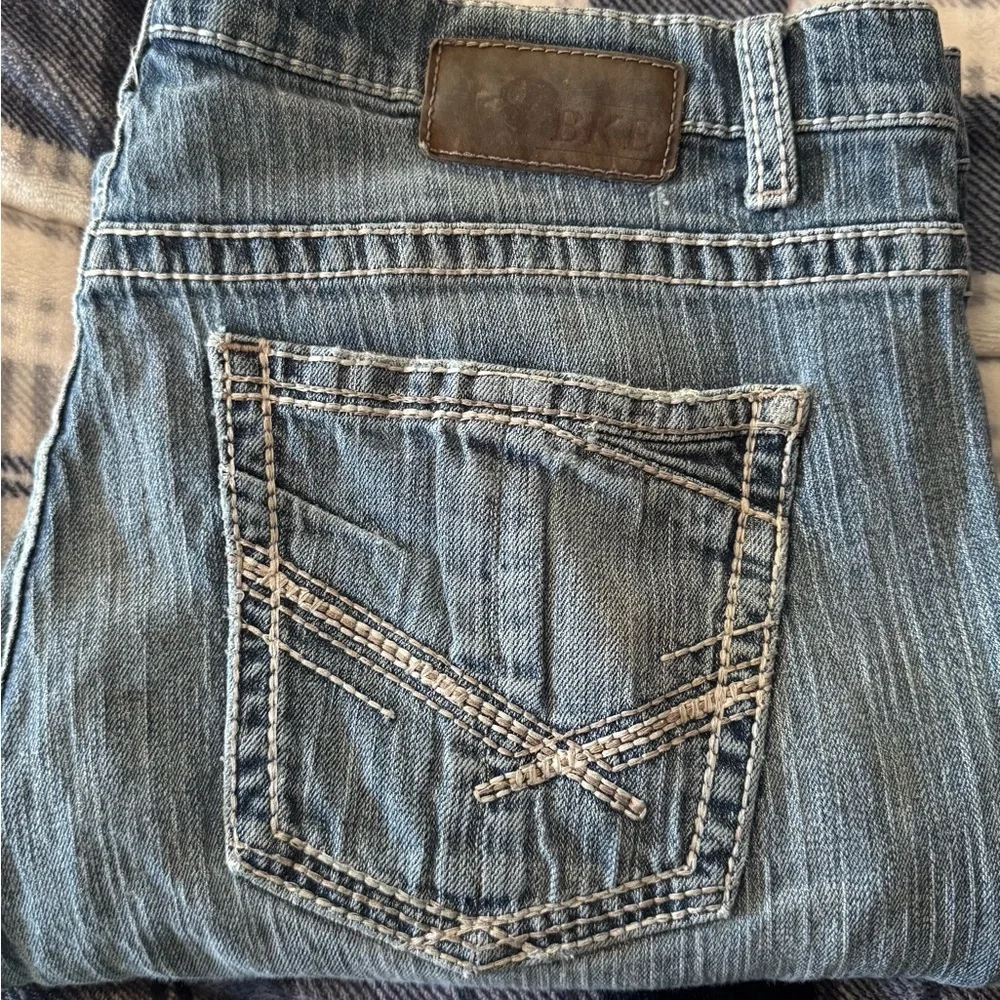 BKE Tyler Straight Leg Blue Denim Jeans - 38L - Picture 5 of 5